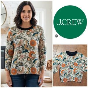 J. Crew Floral Crew Neck Sweater - Multicolor